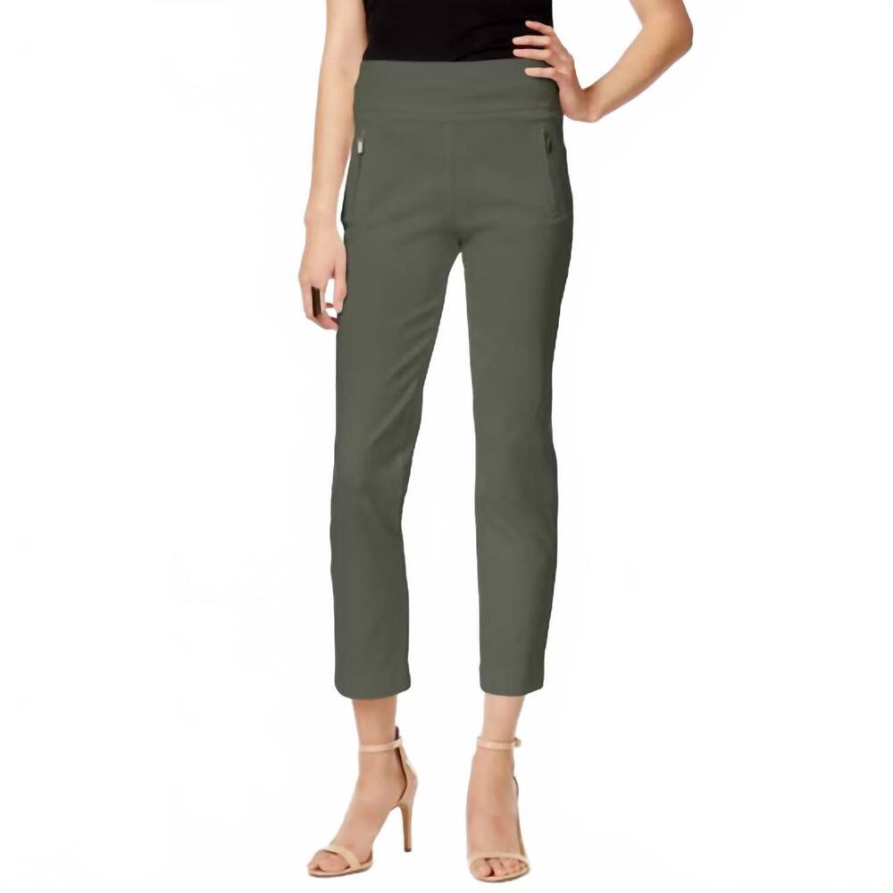 NEW I.N.C. INTERNATIONAL CONCEPTS cropped straight leg pants in urban olive
